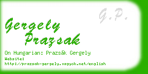 gergely prazsak business card